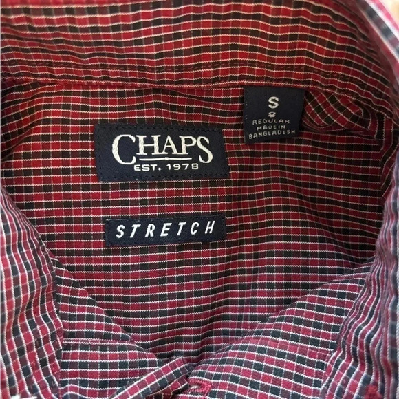Kids Chaps Red and Blue Plaid Long Sleeve Button Down Dress Shirt Size 8 - Picture 5 of 5